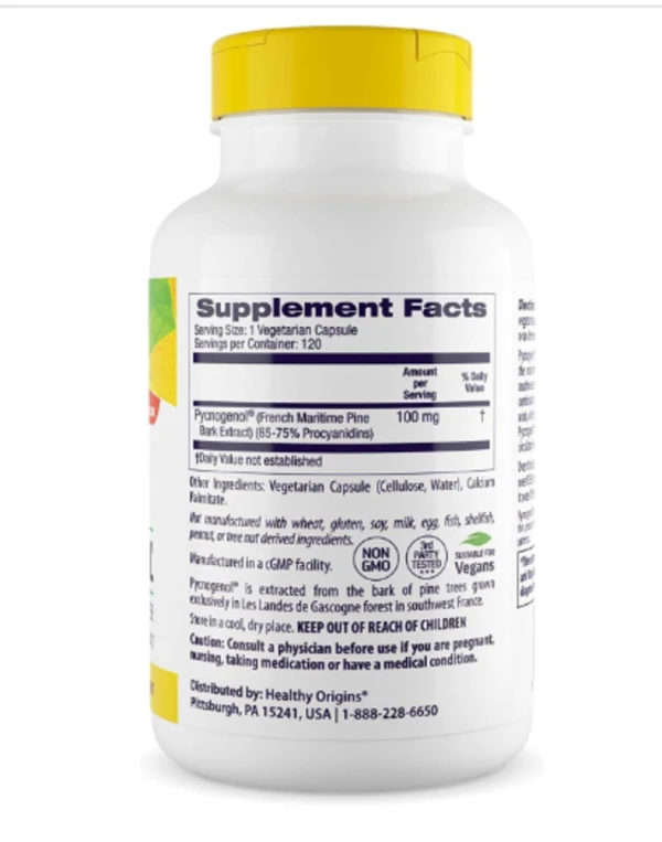 Healthy Origins, Pycnogenol, 100 mg, 120 Veggie Caps