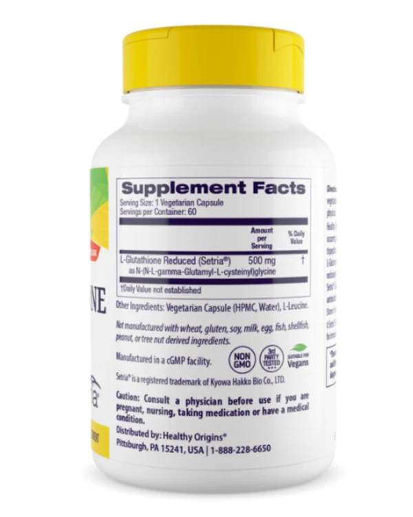 Healthy Origins, Setria, L-Glutathione Reduced, 500 mg, 60 Veggie Caps