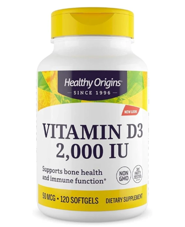 Healthy Origins, Vitamin D3, 2,000 IU, 120 Softgels