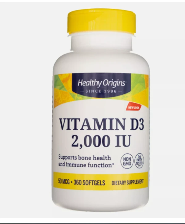 Healthy Origins, Vitamin D3, 2,000 IU, 360 Softgels