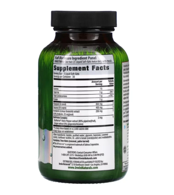 Irwin Naturals, Forskolin, Fat-Loss Diet, 60 Liquid Soft-Gels