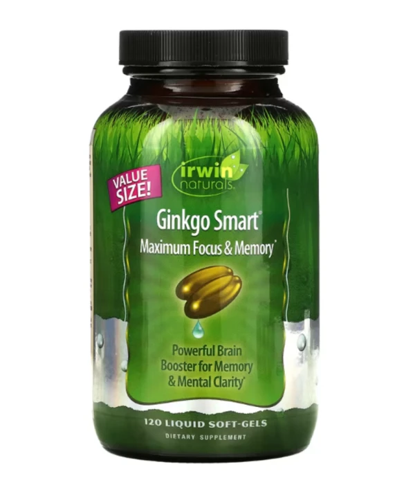 Irwin Naturals, Ginkgo Smart, Maximum Focus & Memory, 120 Liquid Soft-Gels