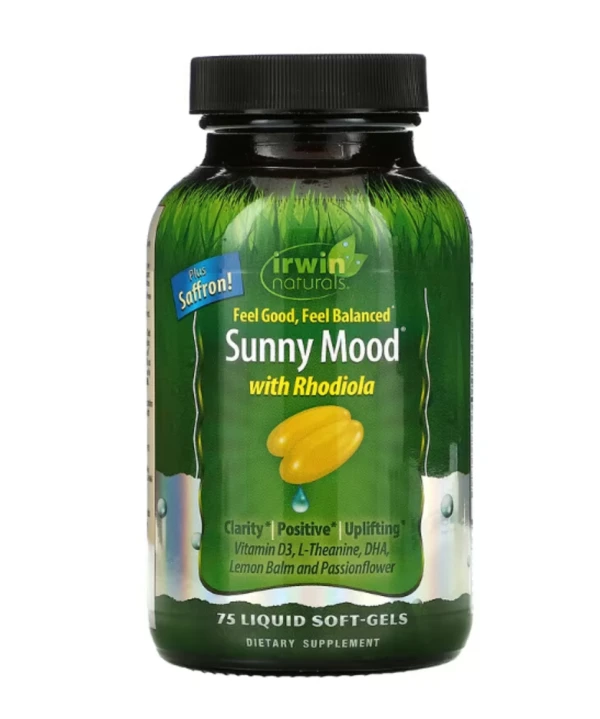 Irwin Naturals, Sunny Mood with Rhodiola, 75 Liquid Soft-Gels