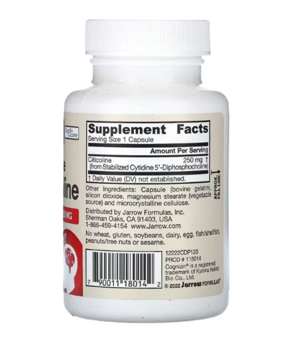 Jarrow Formulas, Citicoline, CDP Choline, 250 mg, 120 Capsules
