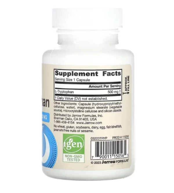 Jarrow Formulas, L-Tryptophan, 500 mg, 60 Veggie Caps