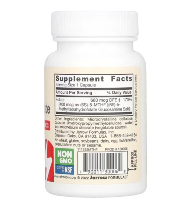 Jarrow Formulas, Methyl Folate,Extra Strength, 400 mcg, 60 Veggie Capsules