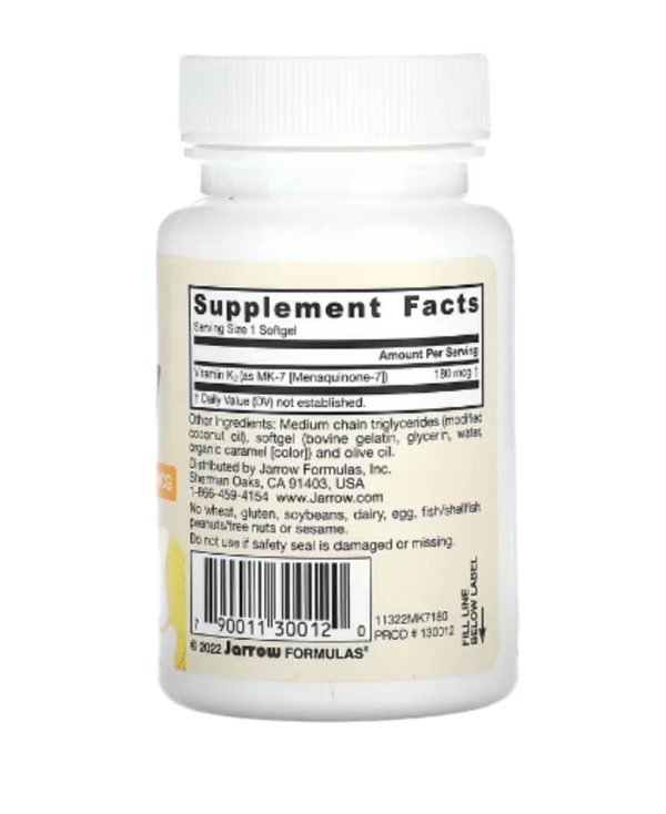 Jarrow Formulas, MK-7, 180 mcg, 30 Softgels
