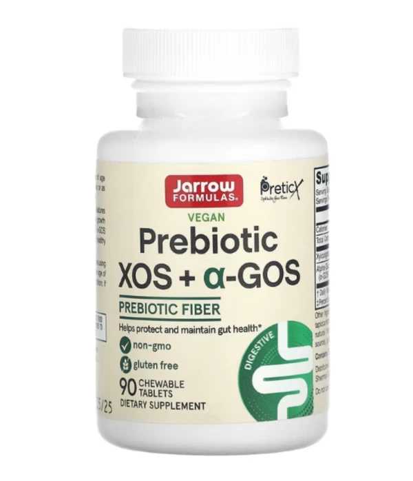 Jarrow Formulas, Prebiotic XOS + a-GOS, Prebiotic Fiber, 90 Chewable Tablets