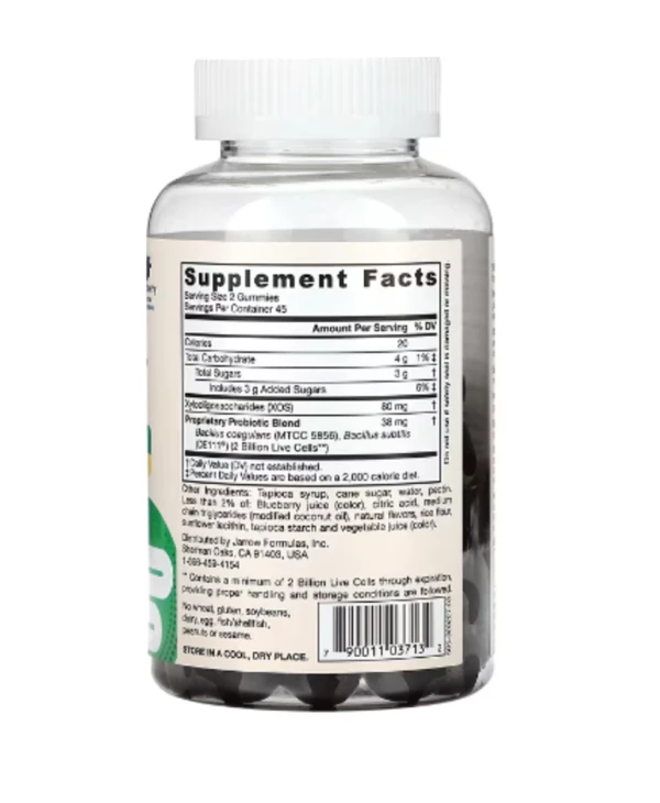 Jarrow Formulas, Probiotic + Prebiotic, Blackberry, 2 Billion, 90 Gummies