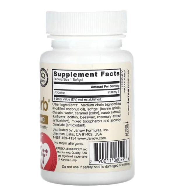 Jarrow Formulas, QH-Absorb, Ubiquinol, 200 mg, 30 Softgels