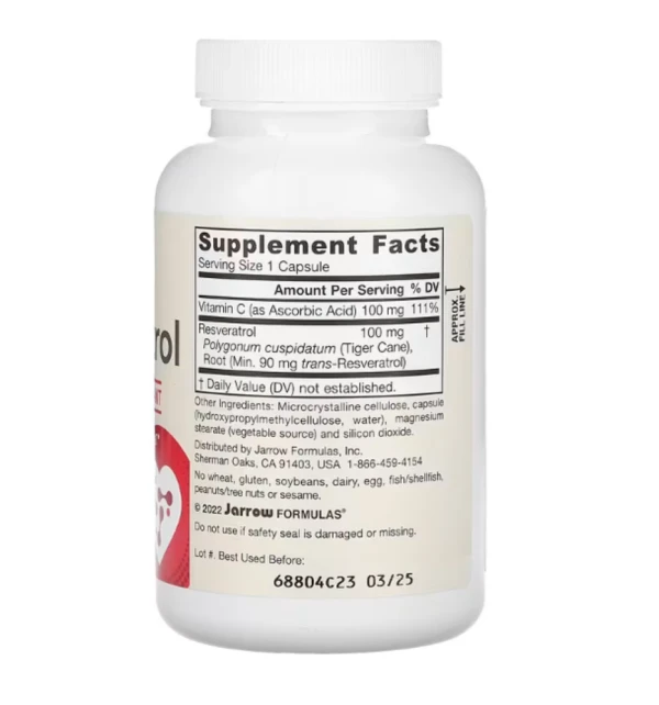 Jarrow Formulas, Resveratrol, 120 Veggie Capsules