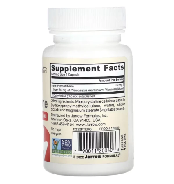 Jarrow Formulas, Trans-Pterostilbene, 50 mg, 60 Veggie Capsules