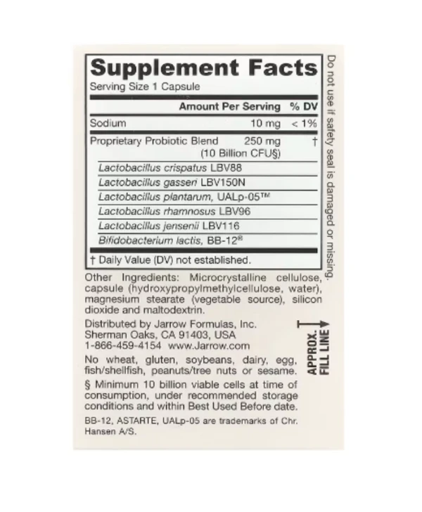 Jarrow Formulas, Vegan Fem Dophilus, Advanced, 10 Billion CFU, 30 Veggies Capsules