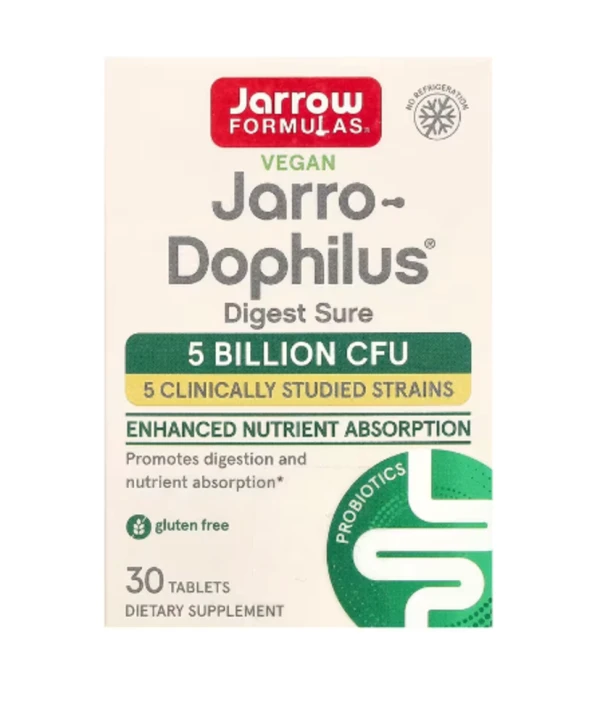 Jarrow Formulas, Vegan Jarro-Dophilus, Digest Sure, 5 Billion CFU, 30 Tablets