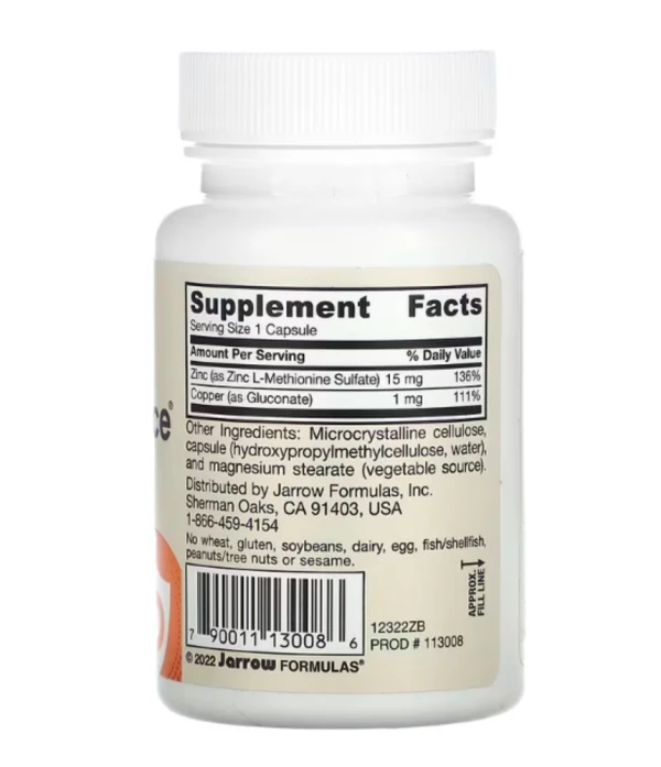 Jarrow Formulas, Vegan Zinc Balance, 100 Veggie Capsules