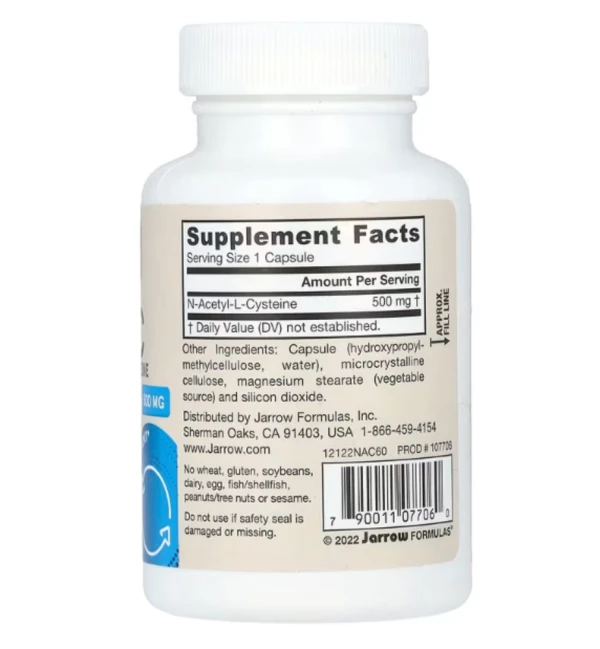 Jarrow Formulas, Vegetarian N-A-C, 500 mg, 60 Veggies Capsules
