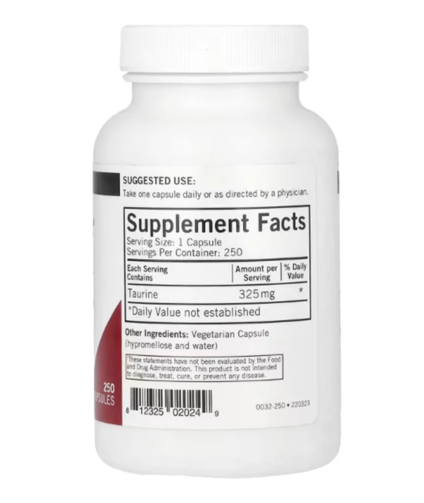 Kirkman Labs, Taurine, 325 mg, 250 Capsules