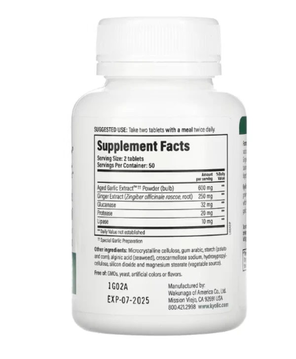 Kyolic, Aged Garlic Extract, Cleanse & Digestion, Formula 102, 100 Veggie Tablets