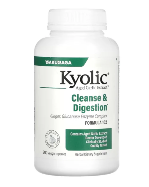 Kyolic, Aged Garlic Extract, Cleanse & Digestion, Formula 102, 200 Veggie Capsules