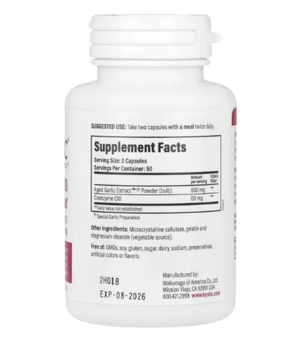 Kyolic, Aged Garlic Extract, CoQ10, Formula 110, 100 Capsules