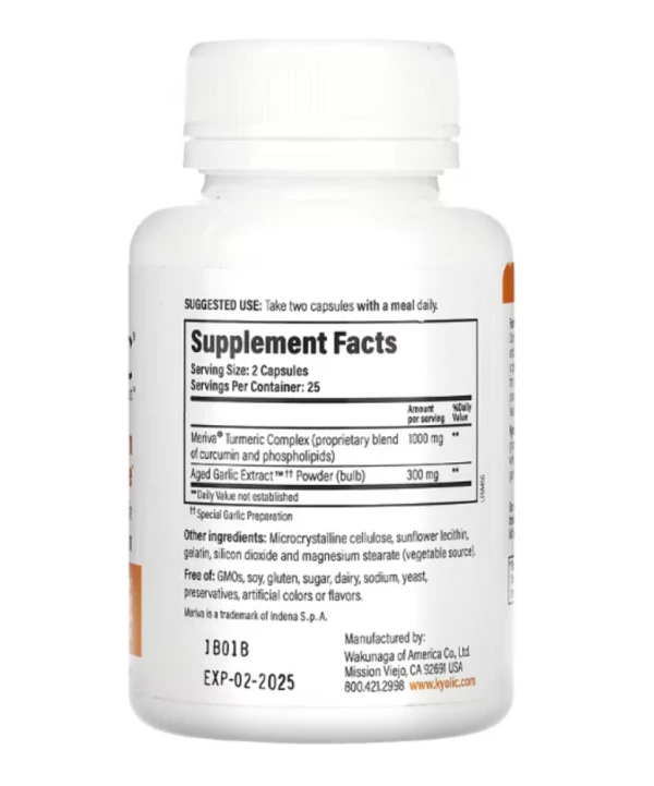 Kyolic, Aged Garlic Extract, Curcumin, 50 Capsules