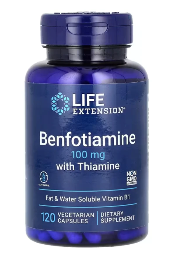 Life Extension, Benfotiamine with Thiamine, 100 mg, 120 Vegetarian Capsules