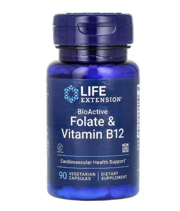Life Extension, BioActive, Folate & Vitamin B12, 90 Vegetarian Capsules