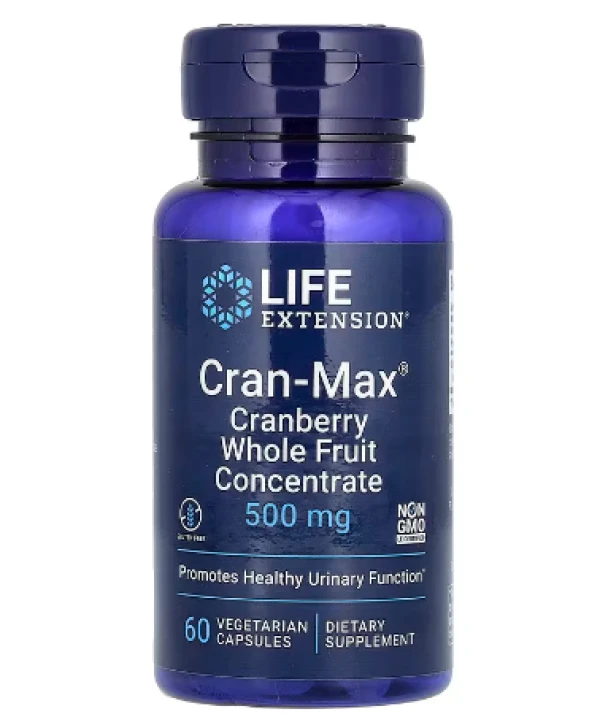 Life Extension, Cran-Max, Cranberry Whole Fruit Concentrate, 500 mg, 60 Vegetarian Capsules