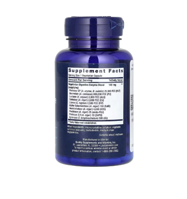 Life Extension, Enhanced Super Digestive Enzymes, 60 Vegetarian Capsules