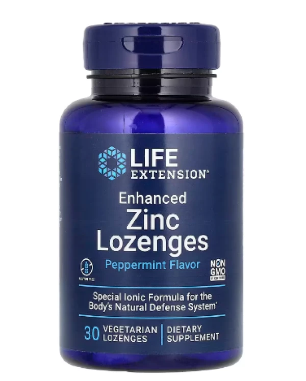 Life Extension, Enhanced Zinc Lozenges, Peppermint, 30 Vegetarian Lozenges