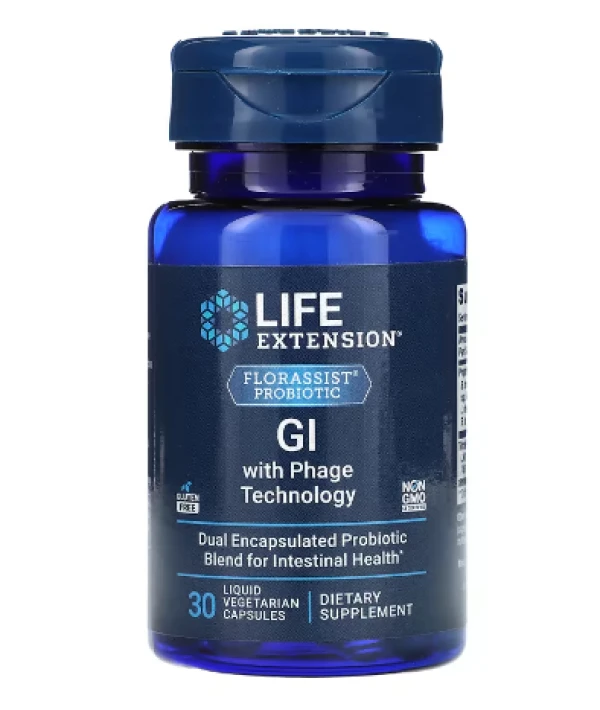 Life Extension, Florassist Probiotic, GI with Phage Technology, 30 Liquid Vegetarian Capsules