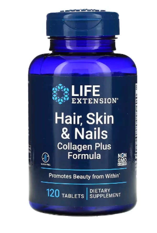 Life Extension, Hair, Skin & Nails, Collagen Plus Formula, 120 Tablets