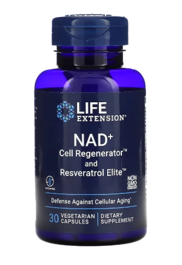 Life Extension, NAD+ Cell Regenerator and Resveratrol Elite, 30 Vegetarian Capsules