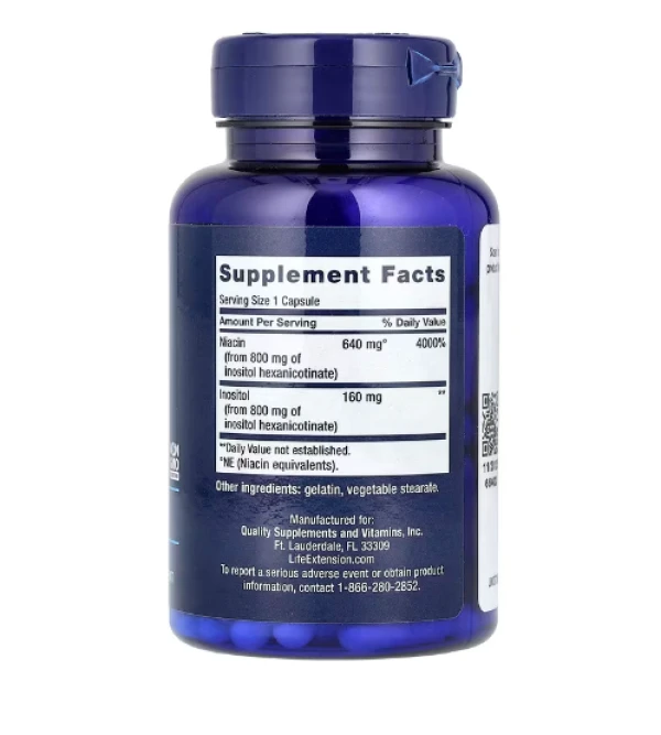 Life Extension, No Flush Niacin, 640 mg, 100 Capsules