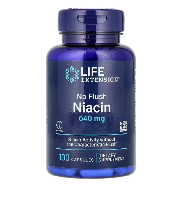 Life Extension, No Flush Niacin, 640 mg, 100 Capsules