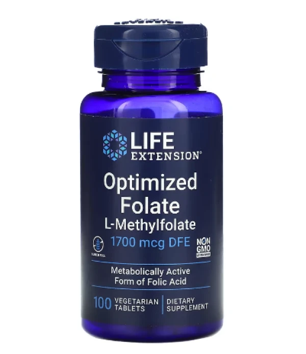 Life Extension, Optimized Folate, 1,700 mcg DFE, 100 Vegetarian Tablets
