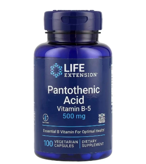 Life Extension, Pantothenic Acid, Vitamin B-5, 500 mg, 100 Vegetarian Capsules