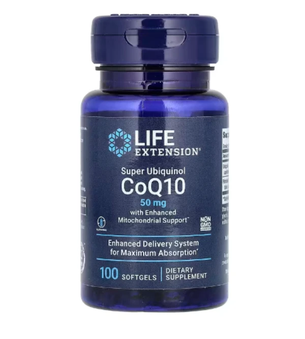 Life Extension, Super Ubiquinol CoQ10 with Enhanced Mitochondrial Support, 50 mg, 100 Softgels