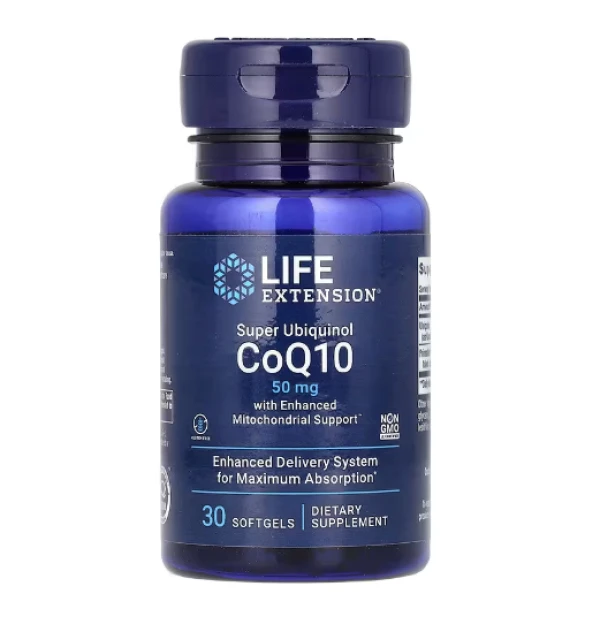 Life Extension, Super Ubiquinol CoQ10 with Enhanced Mitochondrial Support, 50 mg, 30 Softgels