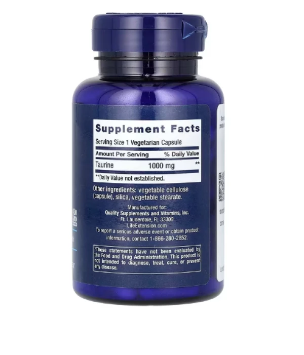 Life Extension, Taurine, 1,000 mg, 90 Vegetarian Capsules
