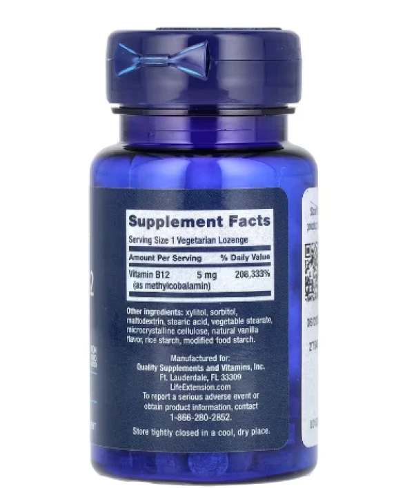 Life Extension, Vitamin B12 Methylcobalamin, 5 mg, 60 Vegetarian Lozenges