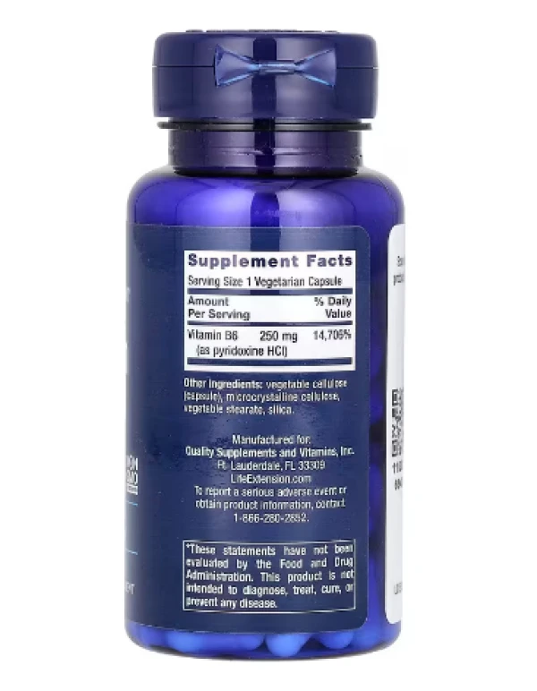 Life Extension, Vitamin B6, 250 mg, 100 Vegetarian Capsules