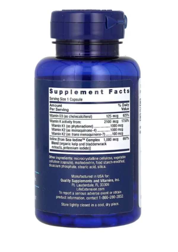 Life Extension, Vitamins D and K with Sea-Iodine, 60 Capsules