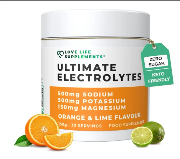 Love Life Supplements Ultimate Electrolytes Powder Orange & Lime Flavour 150 g 30 serving