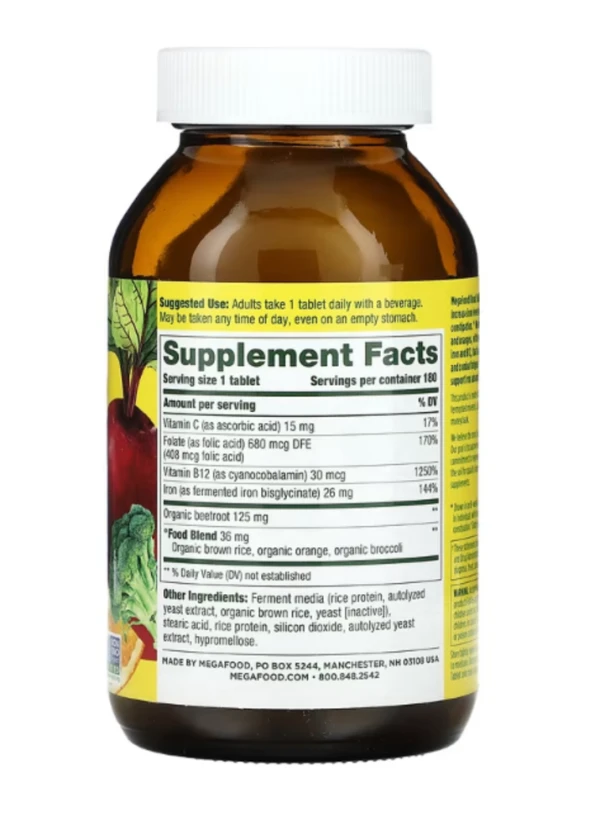 MegaFood, Blood Builder, Iron, 180 Tablets