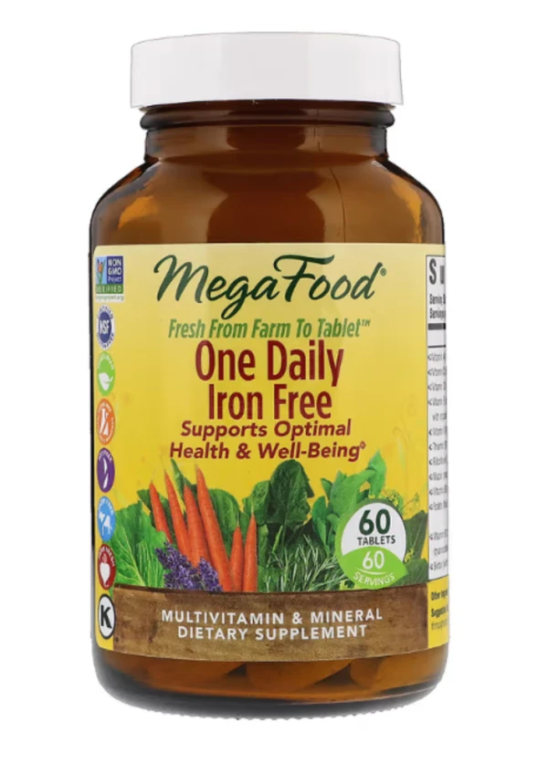 MegaFood, One Daily Iron Free, 60 Tablets