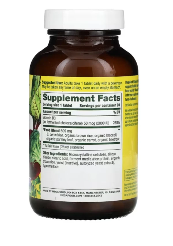 MegaFood, Vitamin D3, 2,000 IU (50 mcg), 90 Tablets
