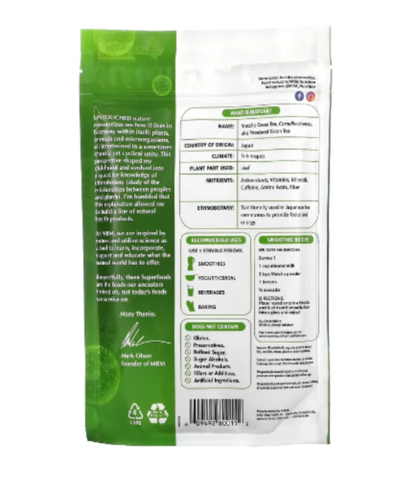MRM Nutrition, Matcha Green Tea Powder, 6 oz (170 g)
