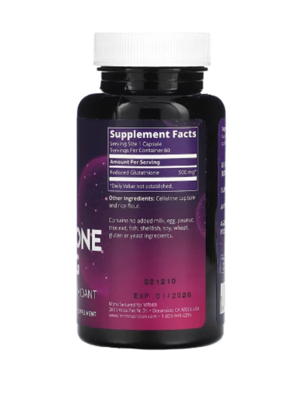 MRM Nutrition, Reduced Glutathione, 500 mg, 60 Vegan Capsules