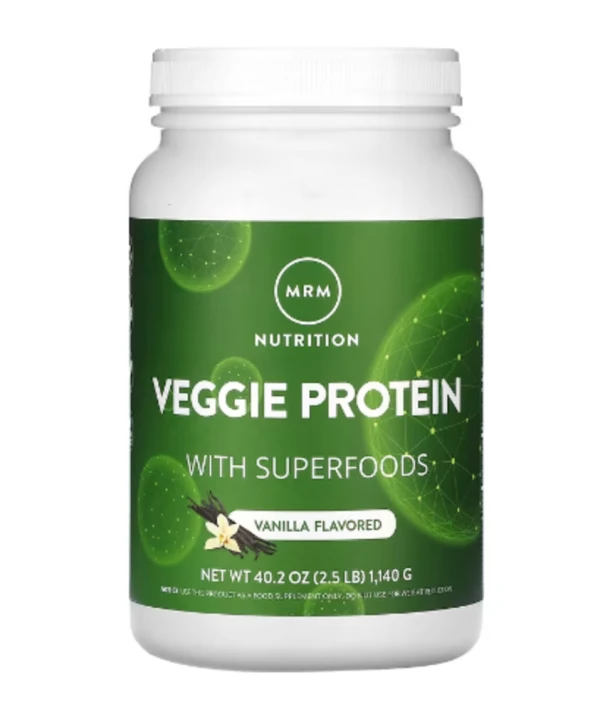 MRM Nutrition, Veggie Protein with Superfoods, Vanilla, 2.5 lb (1,140 g)